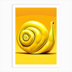 Full Body Snail Yellow 2 Pop Art Art Print