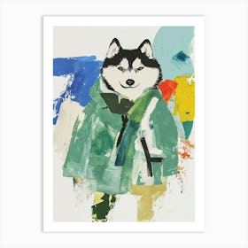 Husky Oil Painting Art Print