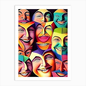 Maskedfaces Art Print