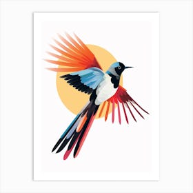 Colourful Geometric Bird Magpie 2 Art Print