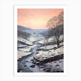 Dreamy Winter Painting Brecon Beacons National Park Wales 3 Art Print