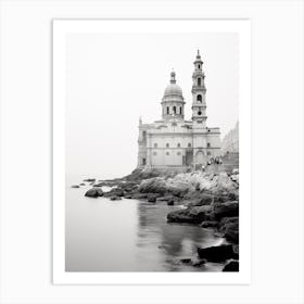 Camogli, Italy, Black And White Photography 3 Art Print