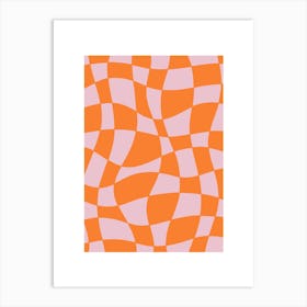 Warped Retro Checker Dopamine Decor Art Print