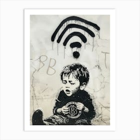 Bitcoin kid Art Print