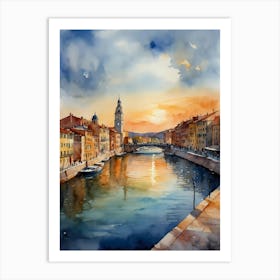 Watercolor Of Venice 12 Art Print