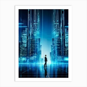 Cyber Intelligence Technology At The Forefront Enhancing Business Operations Abstract Digital Netw (1) 2 Art Print