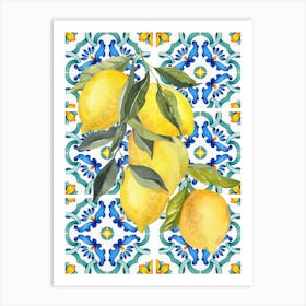 Lemon & Tile Poster Art Print