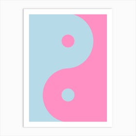 Pink And Blue Yin Yang Art Print