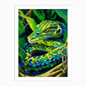 Mangrove Pit Viper 1 Snake Painting Art Print