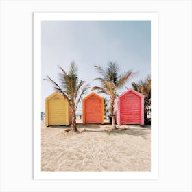 Colorful Beach Huts Art Print