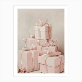 Pink Gift Boxes Art Print