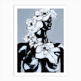 Flowers On A Mannequin Art Print