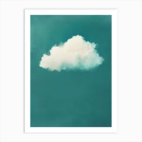 Cloud Wall Art Painting Green Blue Teal Sky Print Art Print