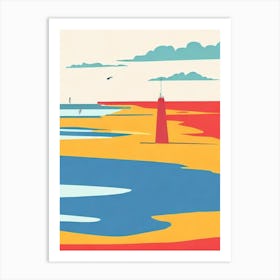 Nags Head Beach North Carolina Midcentury Art Print