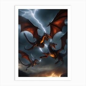 Lightning Dragons Art Print