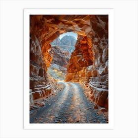 Road Through A Canyon In Jordan Art Print