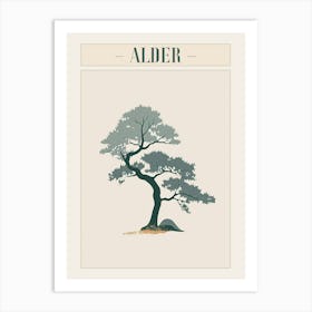 Alder Tree Minimal Japandi Illustration 2 Poster Art Print