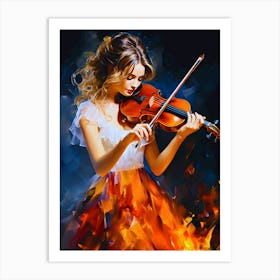 Strings Of Serenity A Portrait Of Musical Grace Art Print