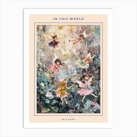 Brushstrokes Fairies In A Garden 1 Poster Art Print