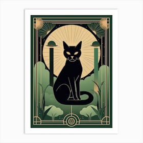 The Sun, Black Cat Tarot Card 2 Art Print