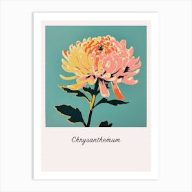 Chrysanthemum 3 Square Flower Illustration Poster Art Print