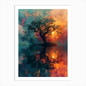 Tree In The Water Art Print