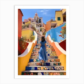 Colorful Stairs In Sardinia Art Print