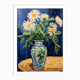 Flowers In A Vase Still Life Painting Asters 1 Art Print