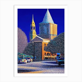 Stockton, City Us  Pointillism Art Print