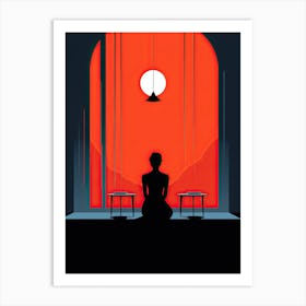 Woman Sitting In Front Of A Window, Loneliness Art Print