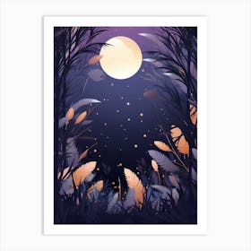 Moonlight In The Forest 2 Art Print