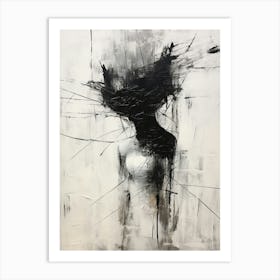 Invisible Threads Abstract Black And White 7 Art Print