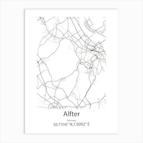 Alfter,Germany Minimalist Map Art Print