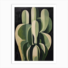 Modern Abstract Cactus Painting Devils Tongue Cactus 1 Art Print
