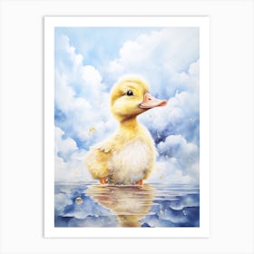 Cute Duckling In The Cloud 1 Art Print