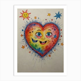 Default Draw Me Funny A Heart Made Of A Cluster Of Stars Formi 1 Art Print