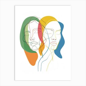 Minimalist Portraits Women Line 4 Art Print