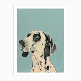 Pastel Hound Dog Pastel Line Illustration  3 Art Print