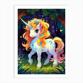 Unicorn In The Forest 24 Art Print