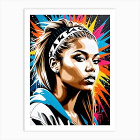 Graffiti Mural Of Beautiful Hip Hop Girl 32 Art Print