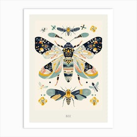 Colourful Insect Illustration Bee 3 Poster Art Print