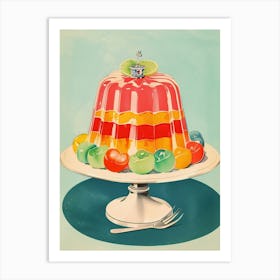 Fruity Jelly Vintage Cookbook Inspired 2 Art Print