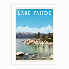 Lake Tahoe California Travel Poster Art Print