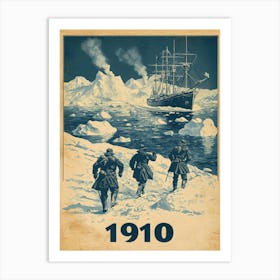 Aihrgdesign A Vintage Adventure Poster Of A Polar Exploration Aaaee4eb 9d6b 445a 816e 7ca7bba0ac90 0 Art Print