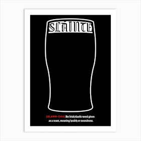 Slainté - Irish Stout Typography Art Print