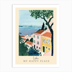 My Happy Place Lisbon 1 Travel Poster Art Print