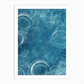 Blue And White Circles Art Print