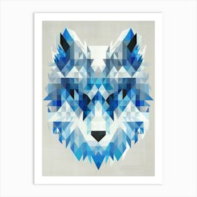 Geometric Wolf Canvas Print Art Print