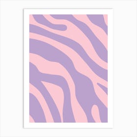 Pink And Purple Retro Lines Art Print