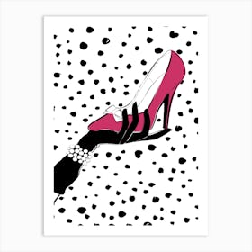 Holding Pink Shoe Art Print